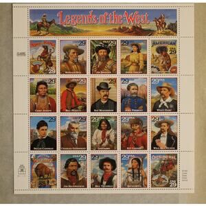 1994 Legends of the West – Full Sheet of 20 Stamps – First Day Cover (FDC)
